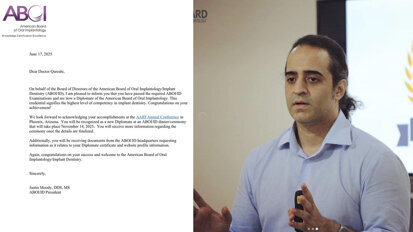 Dr. Irfan Qureshi makes history as first Pakistani Diplomate of American Board of Oral Implantology