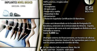 Cursos de implantes y rehabilitación de ESI Barcelona en Bolivia