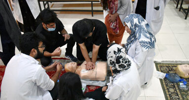 Basic life support workshop at HITEC IMS Dental College