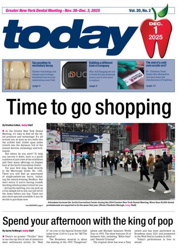 today Greater New York Dental Meeting Dec. 1, 2025