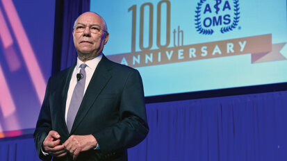 Gen. Colin Powell delivers keynote at 2018 AAOMS meeting Gen. Colin Powell delivers keynote at 2018 AAOMS meeting