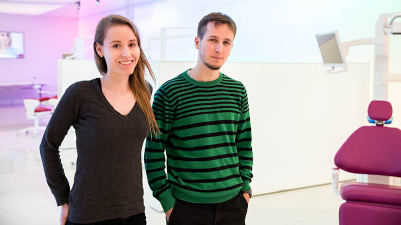 Planmeca Junction 2017 challenge winners, Linda Ukkonen and Samuel Laska.