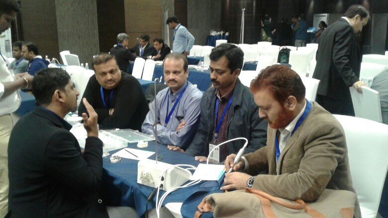Dr.Tarun Kumar (left) conducts a hands on workshop on GBR