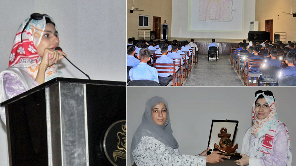Oral hygiene session at Pakistan Navy Cadet College Ormara