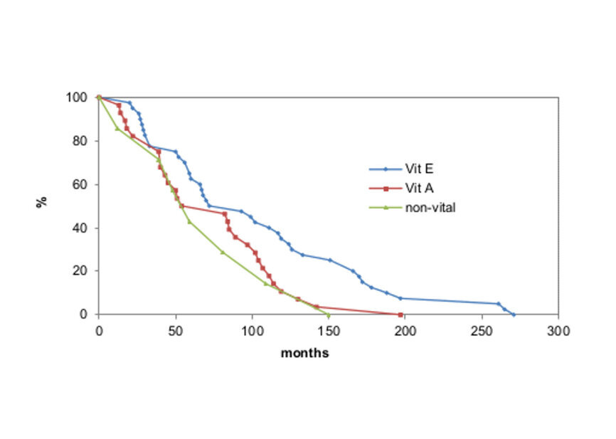 Fig. 1: Probability of survival of the 3 therapy groups with the target criterion “No Extraction”.