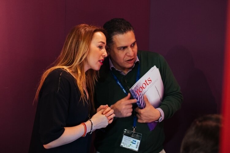 DTI Key account manažerka a manažerka akcí Antje Kahnt (vlevo) s dr. Freddym Belliardem.