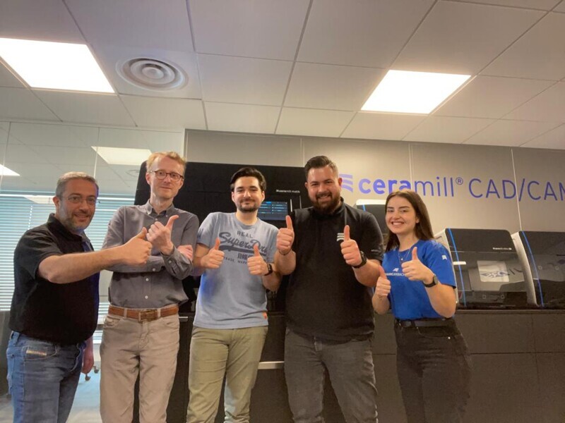 Formation prothésistes dentaires : installation Ceramill Matik :  Klementos , Benoît , Adreian 