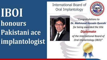 IBOI honours Pakistani ace implantologist