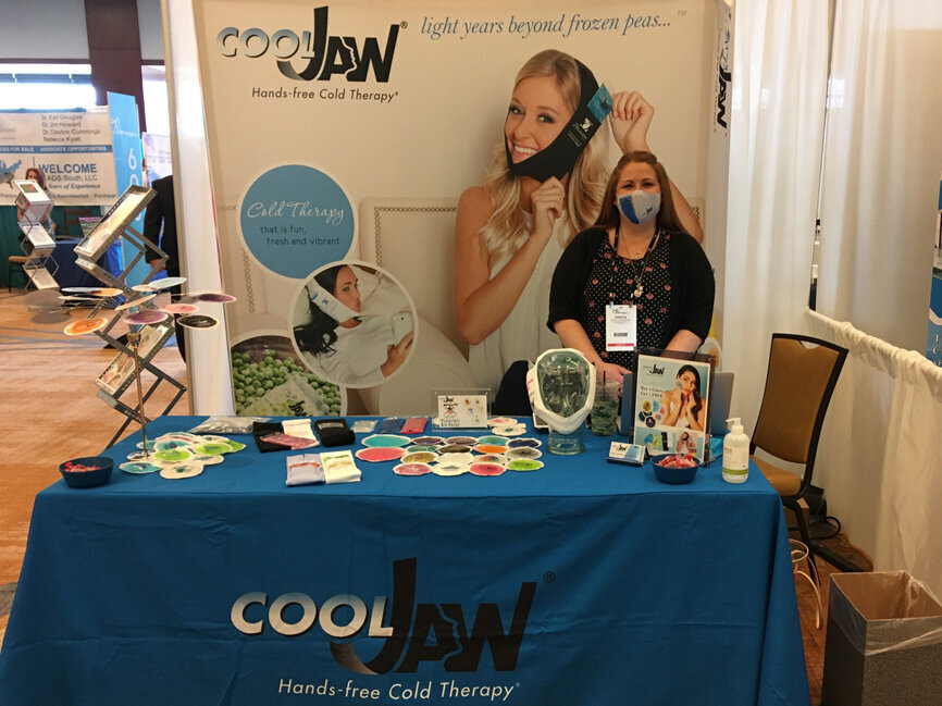 In-person attendees at the 2021 Thomas P. Hinman Dental Meeting, held March 12-13 at the Omni Atlanta Hotel at CNN Center, are able to learn about products like Cool Jaw hands-free cold therapy. Companies are also exhibiting online during the meeting. 