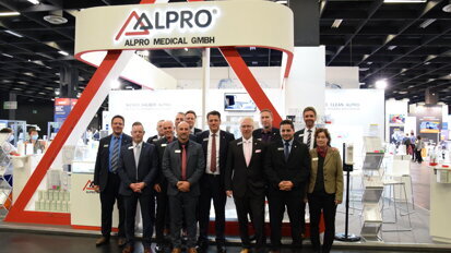 The team of ALPRO MEDICAL at their IDS booth. (Image: Dental Tribune International)