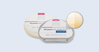 Circonio con translucidez súper elevada y gradiente de color