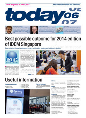 today IDEM Singapore 2014, 6 April today IDEM Singapore 2014, 6 April