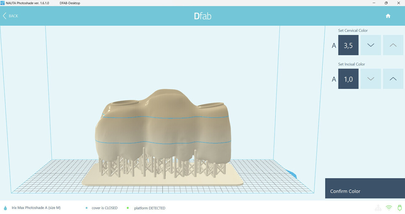 Figs. 17a–c:: Selecting the shade and the colour gradient in the Photoshade software.
