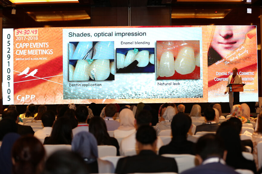 Dr. Mario Besek lecturing on another dimension of composite restoration - new possibilities
