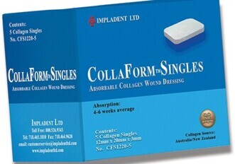 CollaForm Singles and OsteoGen synthetic bioactive resorbable graft CollaForm Singles and OsteoGen synthetic bioactive resorbable graft