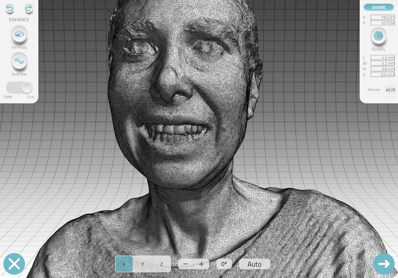 Fig. 4: Qlone face mesh image.