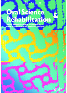 Journal of Oral Science & Rehabilitation No. 1, 2018 Journal of Oral Science & Rehabilitation No. 1, 2018