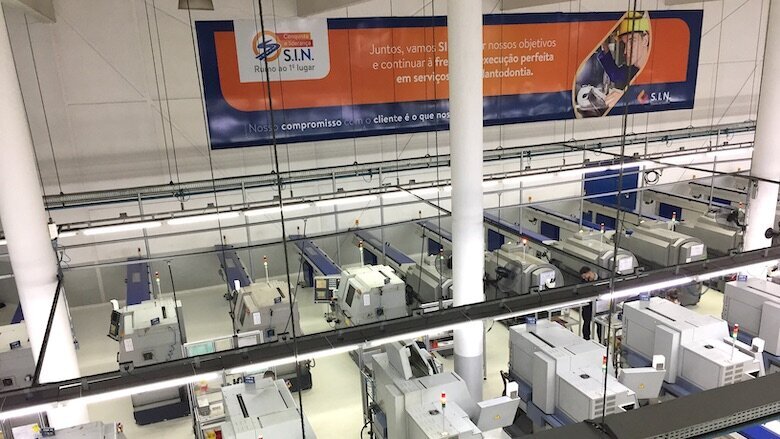 View of the S.I.N. Implant factory in São Paulo.
