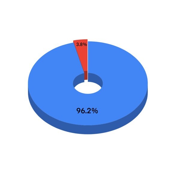 Fig. 7: Responses to the question “Do you want to use the Happynecks headrest again for your next treatment?”: blue = yes; red = no.