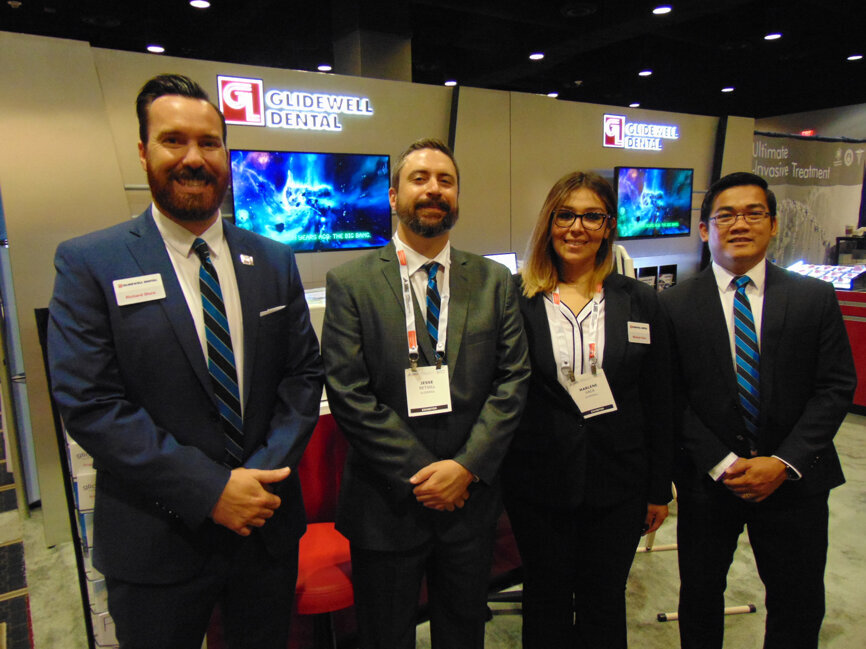 The folks at Glidewell Dental, from left: Richard Shaw, Jesse Betsill, Marlene Vaca and Yves Patrick Cuaton. 
