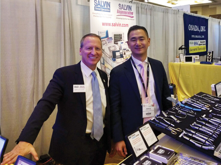 Jeff LoCricchio and Marcus Kirby at the Salvin Dental Specialties booth.