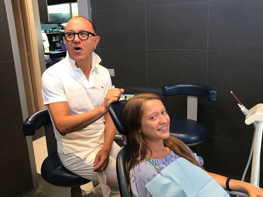 Agnese Graziani at the Studio Associato Alteri with Dr Massimo Alteri.