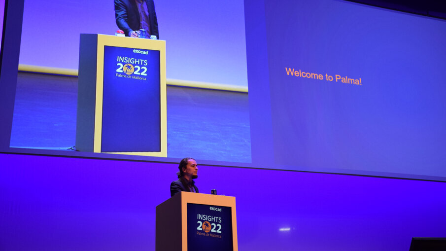 Tillmann Steinbrecher, CEO and co-founder of exocad, welcomed Insights 2022 attendees to Palma de Mallorca. (All images: Dental Tribune International)