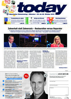 today 57. Bayerischer Zahnärztetag München 2016 today 57. Bayerischer Zahnärztetag München 2016