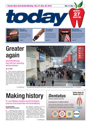 today Greater New York Dental Meeting Nov. 27, 2016 today Greater New York Dental Meeting Nov. 27, 2016