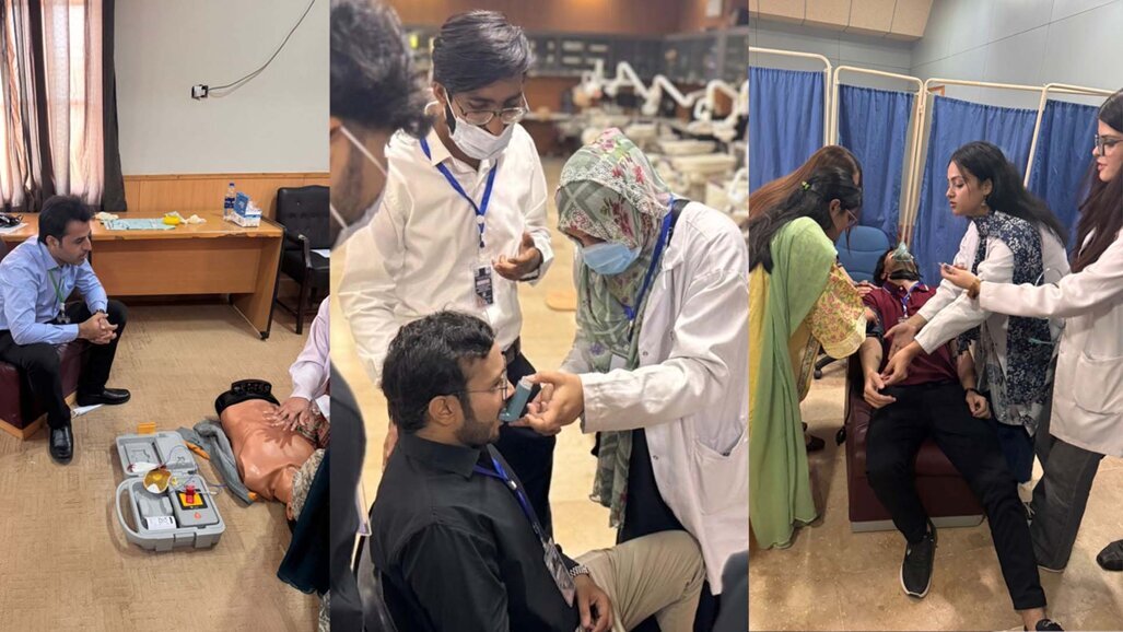 Simulation-based workshop on managing medical emergencies in dentistry held at LUMHS
