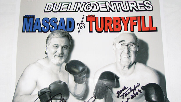 Dueling dentures match at ringside with Joe Massad and Jack Turbyfill