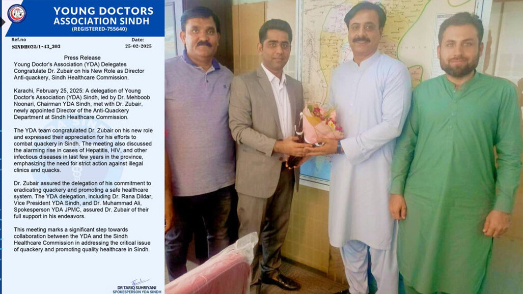 YDA Sindh delegation meets SHCC Director Anti-Quackery, pledges support in crackdown on illegal clinics