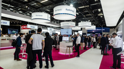 The Planmeca booth has been busy every day. (Photograph: Luke Gribble, DTI)