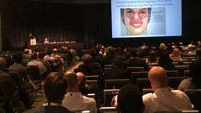 Attendees participate in a Q&A toward the end of the ‘Cosmetic Orthognathic Surgery’ session.