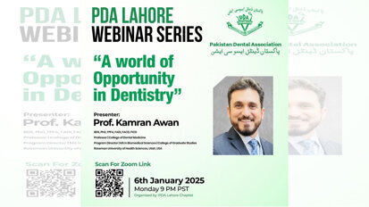 Pakistan Dental Association Lahore Chapter announces webinar series
