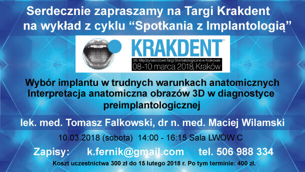 „Spotkanie z implantologią” podczas targów Krakdent® 2018