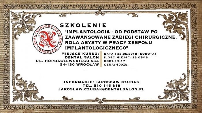 „Rola asysty w pracy zespołu implantologicznego” – szkolenia Oral Surgery Academy