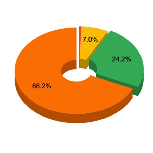 Fig. 3: Responses to the question “How important do you consider your ergonomics comfort during treatment?”: orange = very important; green = important; yellow = neutral; red = not very important. 