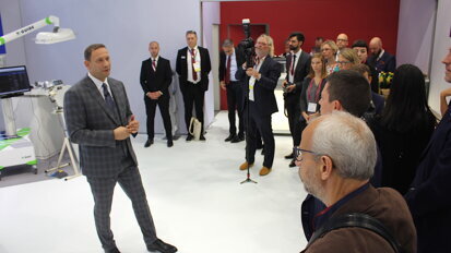 Hans Geiselhöringer, President of Nobel Biocare, welcomed media and industry partners to the company’s press conference on 11 October 2018. (Photograph: Nobel Biocare)