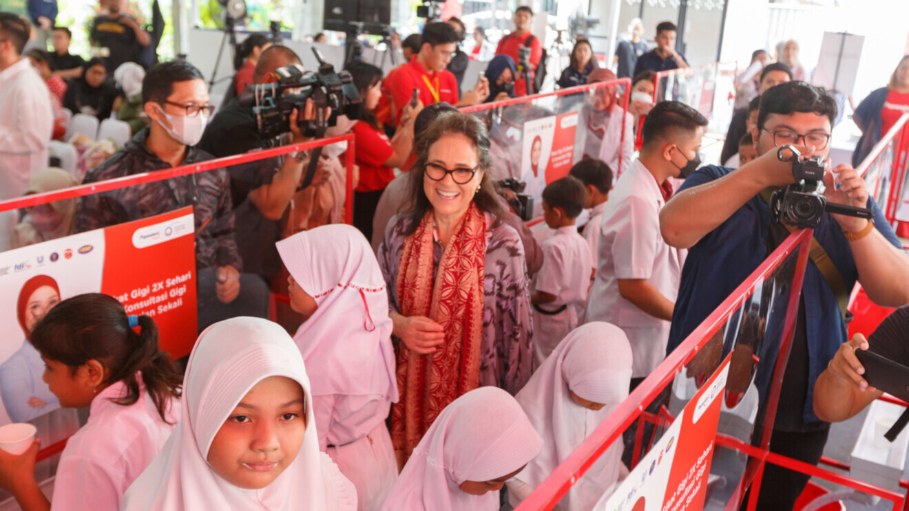 FDI president Prof. Ihsane Ben Yahya at a WOHD event organised by the Indonesian Dental Association and Pepsodent in Jakarta.  (Image: FDI)