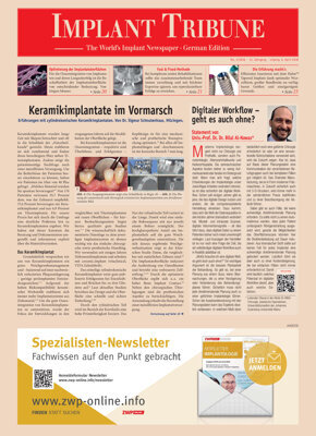 Implant Tribune Germany No. 1, 2016 Implant Tribune Germany No. 1, 2016