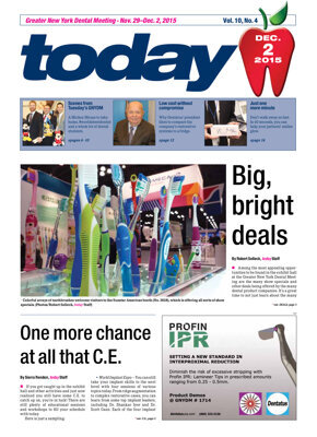 today Greater New York Dental Meeting Dec. 02, 2015 today Greater New York Dental Meeting Dec. 02, 2015