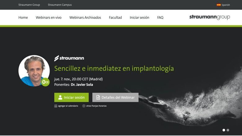 Más webinars, más idiomas: La plataforma de e-learning dental del Grupo Straumann crece