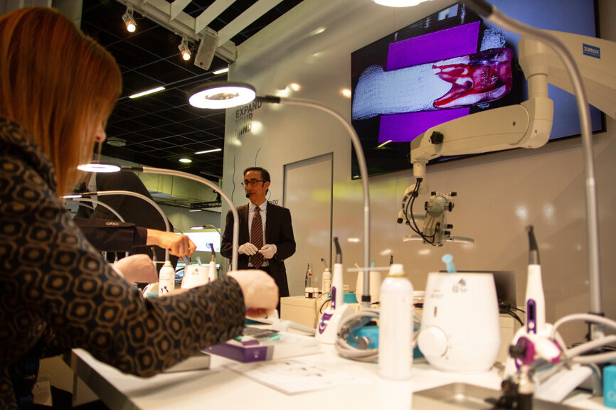 Released at this year’s IDS in Cologne, FKG’s XP-endo Solutions consists of two different files, offering adaptive and less invasive treatment solutions. (Photograph: Luke Gribble, DTI)