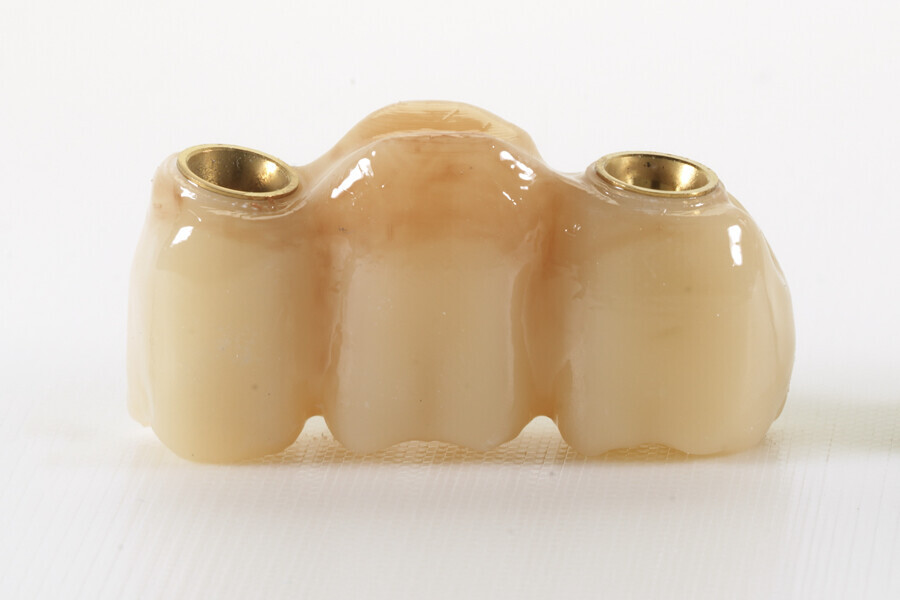 Figs. 11a–c: Polished and glazed bridge.