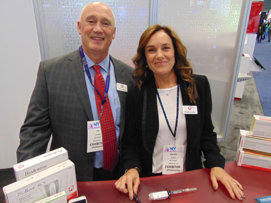 Tim Latimer, left, and Brenda Larkin of Septodont. (Photo: Fred Michmershuizen/DTA)