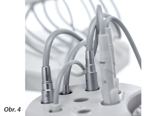 Detail funkce dezinfekce vnitřních rozvodů vody zubní soupravy