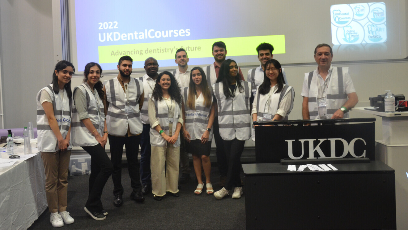 Dr Ali Nankali (right) with dental students at the Digital Dentistry Conference and Exhibition 2022. (Image: Ali Nankali)