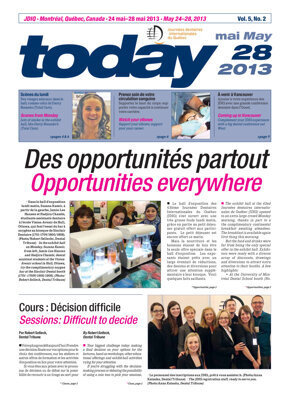 today JDIQ Montréal May 28,2013 today JDIQ Montréal May 28,2013