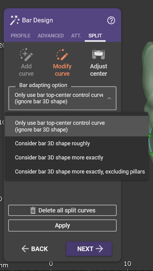 Fig. 4: Bar adapting options.